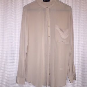 Blush/cream silk Trouve blouse. Size small.