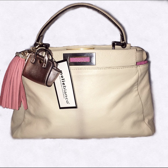 Tasseled Rosegold and Pink "Handbag" Handbag Charm - Picture 3 of 3