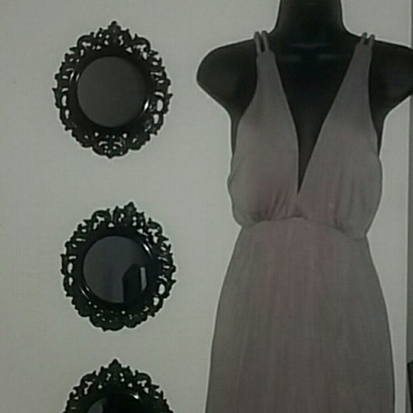 Sexy tan / sand braided strap halter dress