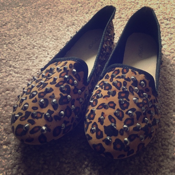 Top shop cheetah flats with studs! Size 38