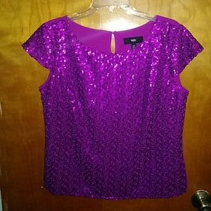 Fuschia/Purple Sequin Top