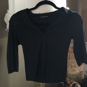 Black small cute Bebe 3/4 length top