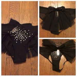 VS Open Back Bow & Rhinestone Cheekini Panty