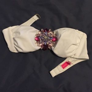 XS Victoria's Secret swim top with jeweled flower