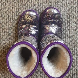 Purple, bronze and silver sparkle UGGS