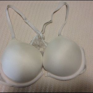 White racerback front closure bra, 34C
