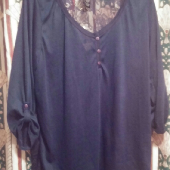 Deb Shops Lace Back Top - Picture 1 of 2