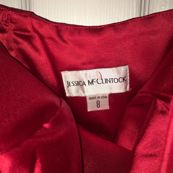 Red Jessica McClintock bubble dress - Picture 2 of 2