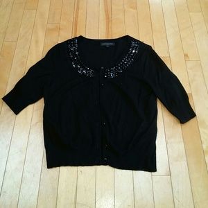 Exspress cropped bejeweled cardigan