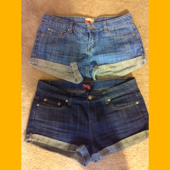 2 denim forever 21 shorts