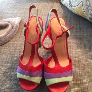 Jessica Simpson open toe high heels