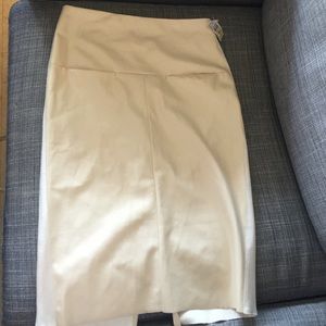 Dance & Marvel Cream Pleather Skirt SzM NWT