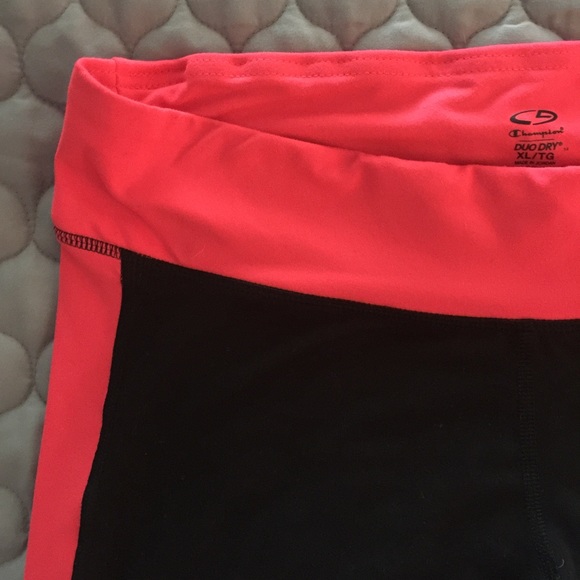 Champion stretch workout pants with neon trim XL