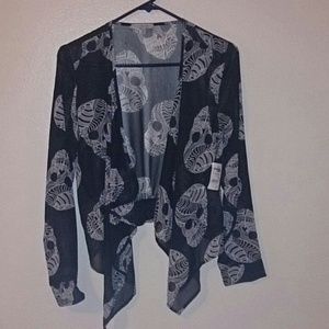 HOLDING Skull coverup cardigan