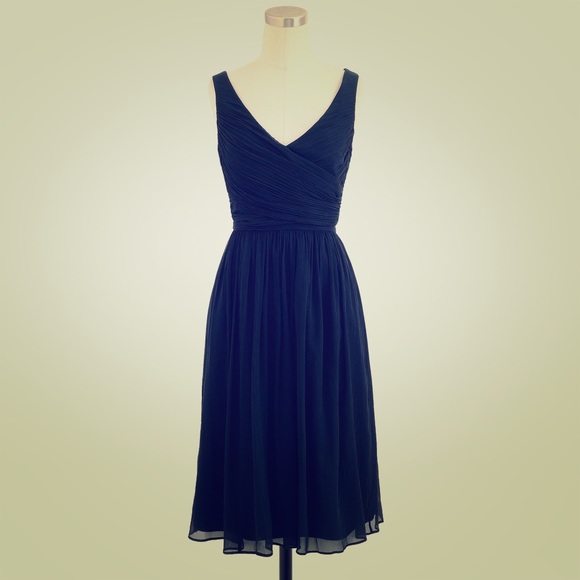 J.Crew Heidi Navy Chiffon Bridesmaid Dress