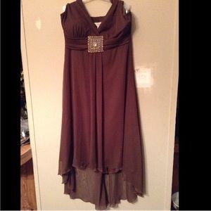 Brown high-low dress