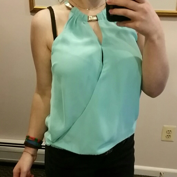 Light teal chain halter