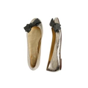 J.Crew Lulu Metallic Leather Ballet Flats