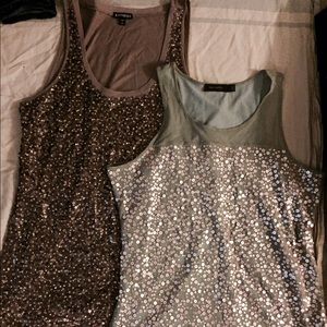 2 sequin tanks! Green-limited, Brown-express  SzL