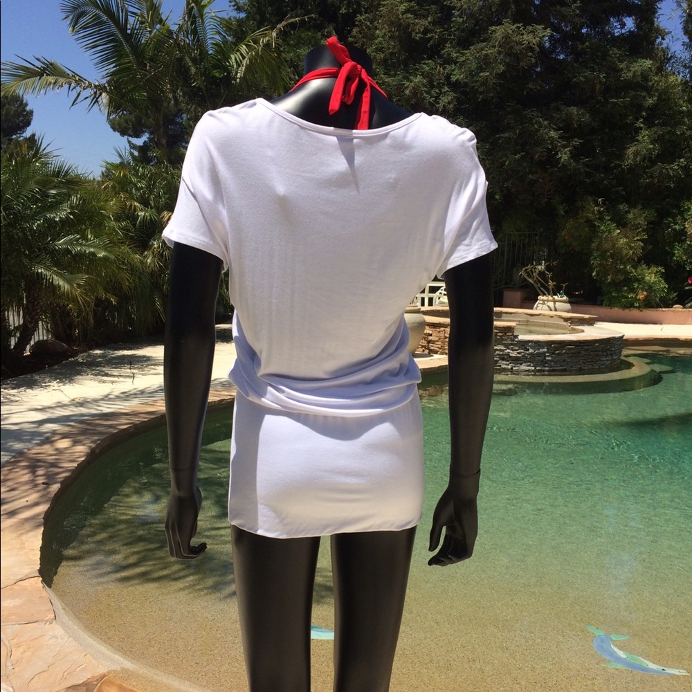 White Tee Shirt Beach Dress - Picture 6 of 8