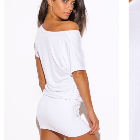 White Tee Shirt Beach Dress - Picture 2 of 8