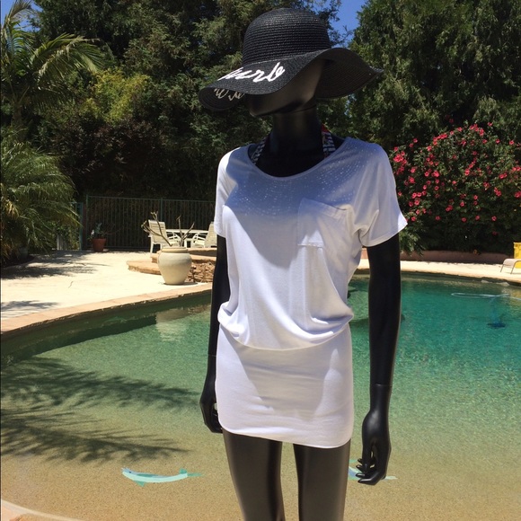 White Tee Shirt Beach Dress - Picture 3 of 8