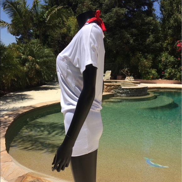 White Tee Shirt Beach Dress - Picture 5 of 8