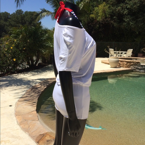 White Tee Shirt Beach Dress - Picture 7 of 8