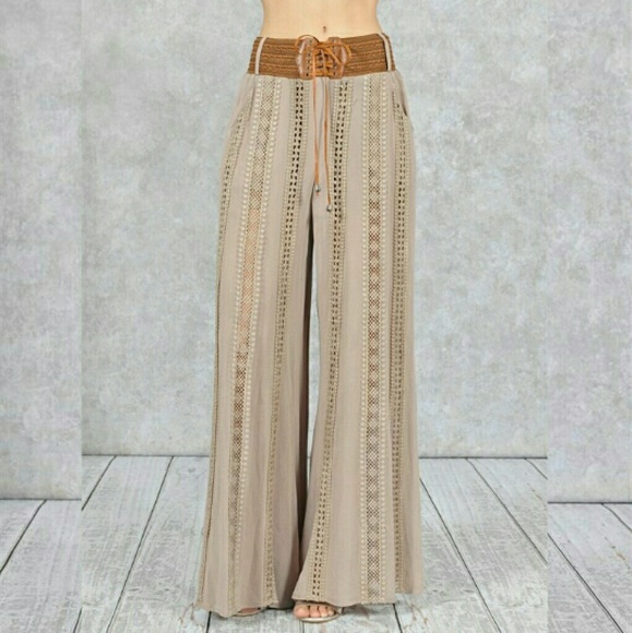 Wide Leg Pants in Taupe/ Brand New