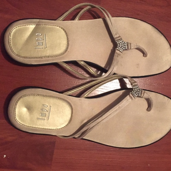 Impo champagne crystal sandals