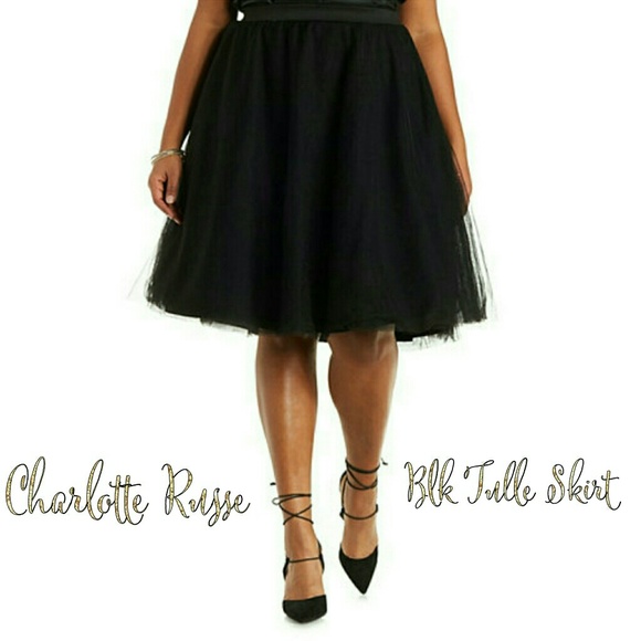 NWOT Black Tulle Midi Skirt - Charlotte Russe