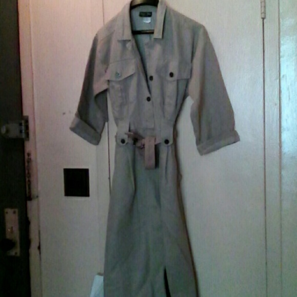 Stuart Allen women's khaki denim shirt dress