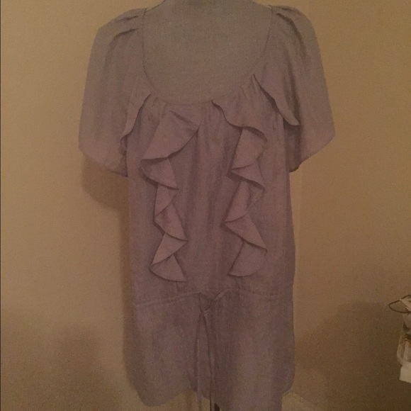 Grey top with ruffle detail