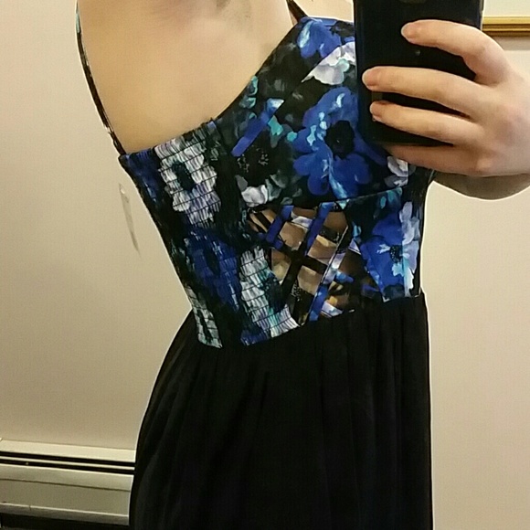 High-low dress with flower print