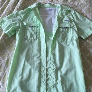 Women's PFG Short Sleeve Shirt in Light Green