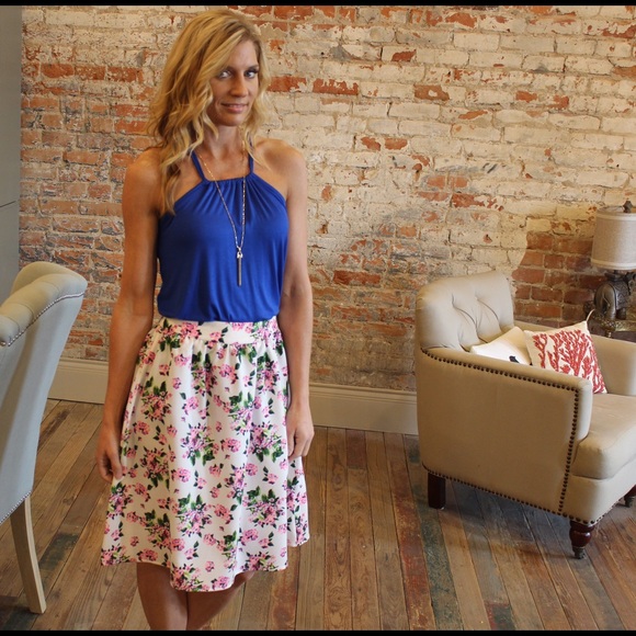 Royal blue racer back tunic tank - Picture 3 of 3