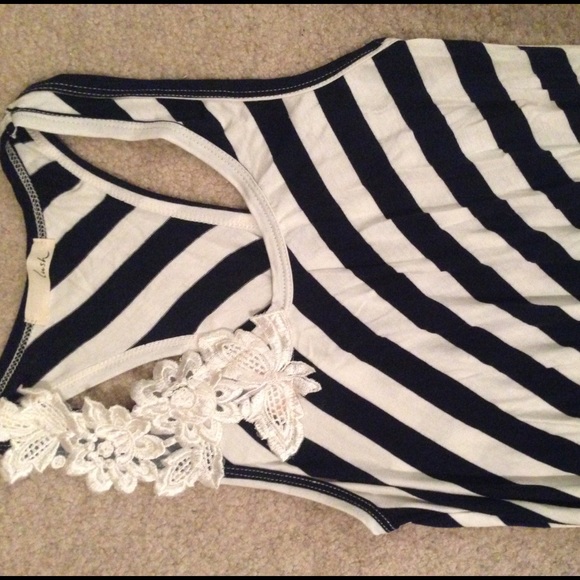 Navy blue stripe dress - Picture 2 of 4