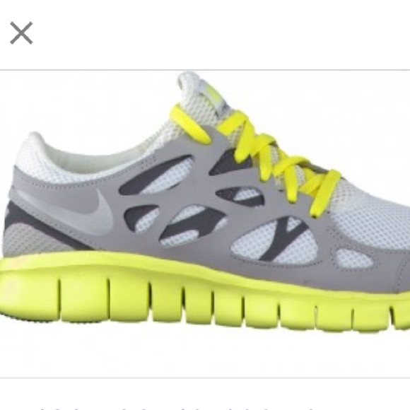 Nike yellow and grey free run shoes