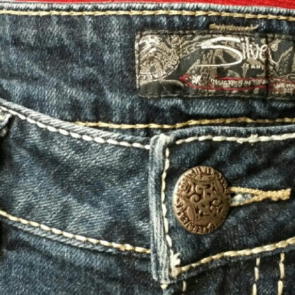 Intentional distressed look Silver jeans