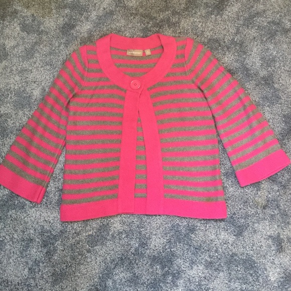 Striped one-button cardigan