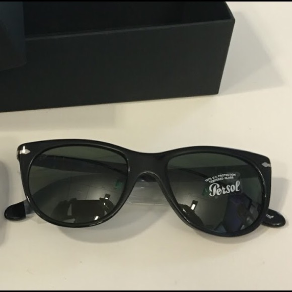 Persol Polarized Black Unisex Sunglasses
