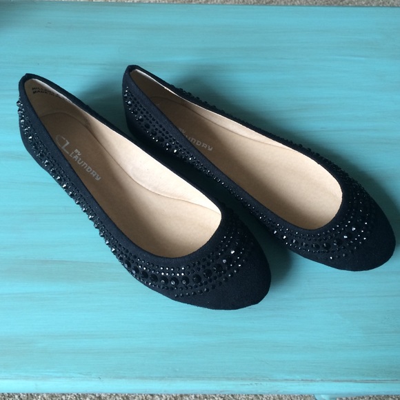 Black sequin flats