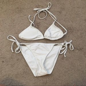 SOLD LA hearts white string bikini