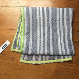 Old navy stripe scarf with neon embroidery