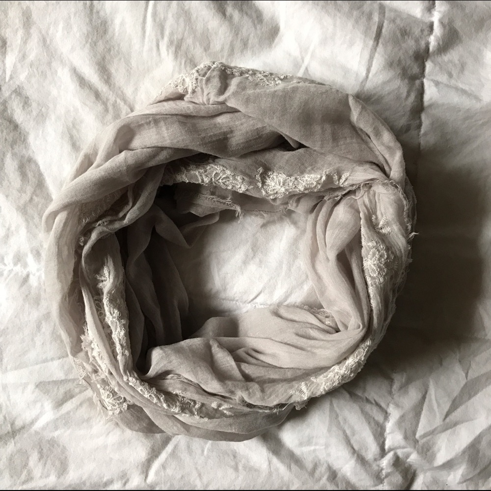 Soft grey infinity scarf