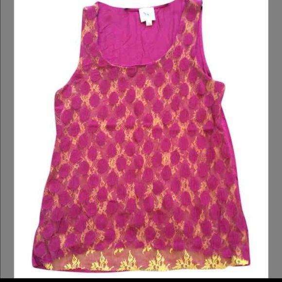 Anthropologie layered lace tank top