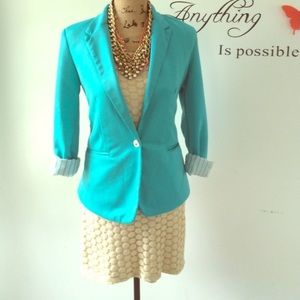 Zara blue teal blazer