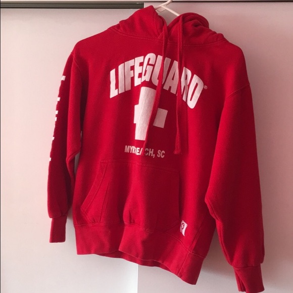 Red lifeguard sweater