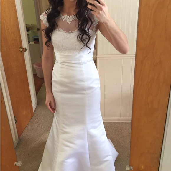 Trumpet wedding gown with lace. Worn once.
