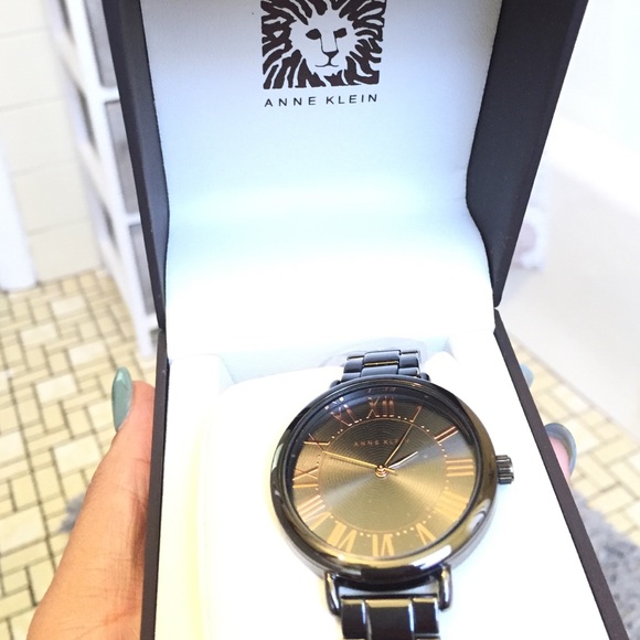 Anne Klein watch rose gold letters inside watch